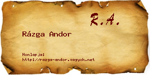 Rázga Andor névjegykártya